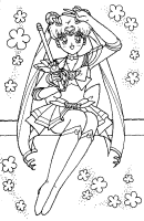A coloring page of sailor moon